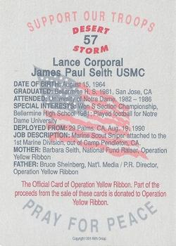1991 AMA Group Desert Storm Operation Yellow Ribbon #57 James Paul Seith Back