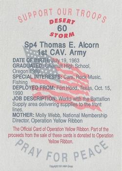 1991 AMA Group Desert Storm Operation Yellow Ribbon #60 SP4 Thomas E. Alcorn Back