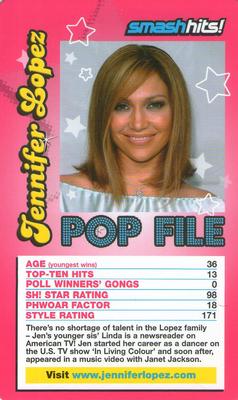 2005 Top Trumps Specials Smash Hits Pop Stars 3 #NNO Jennifer Lopez Front