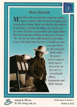 1992 Sterling Country Gold - Gold Foil #3 Mark Chesnutt Back