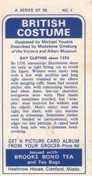 1967 Brooke Bond British Costume #4 Day Clothes about 1350 Back