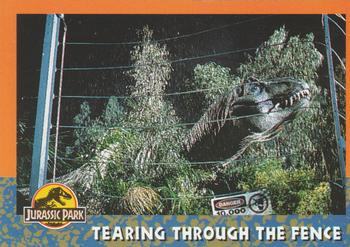 1993 Topps Jurassic Park #31 Tearing Through the Fence Front