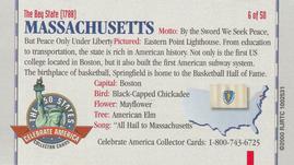 2000 Doral Celebrate America The 50 States #6 Massachusetts Back