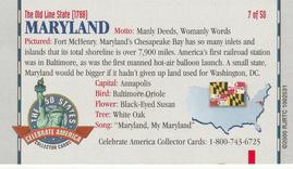 2000 Doral Celebrate America The 50 States #7 Maryland Back