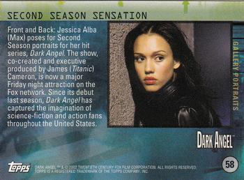 2002 Topps Dark Angel #58 Second Season Sensation Back