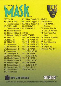 1994 Cardz The Mask #100 Checklist II Back