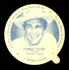 1952 Dixie Cup Lids Movie, Cowboy, and TV Stars (F5-18) #NNO Forrest Tucker Front