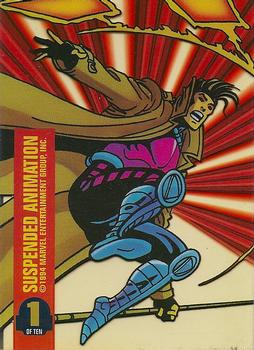 1994 Fleer Marvel Universe - Suspended Animation #1 Gambit Back