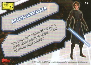 2008 Topps Star Wars The Clone Wars Stickers #17 Anakin Skywalker Back
