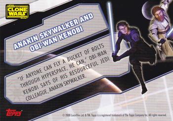 2008 Topps Star Wars The Clone Wars Stickers #44 Anakin Skywalker and Obi-Wan Kenobi Back