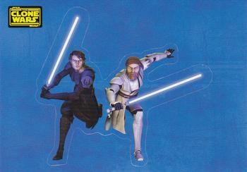 2008 Topps Star Wars The Clone Wars Stickers #44 Anakin Skywalker and Obi-Wan Kenobi Front