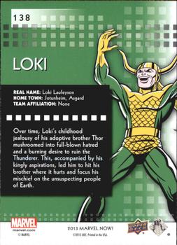 2013 Upper Deck Marvel Now! #138 Loki Back