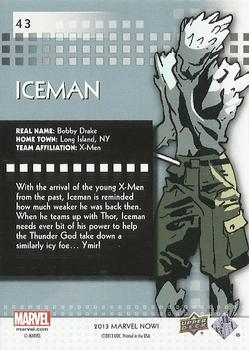 2013 Upper Deck Marvel Now! #43 Iceman Back