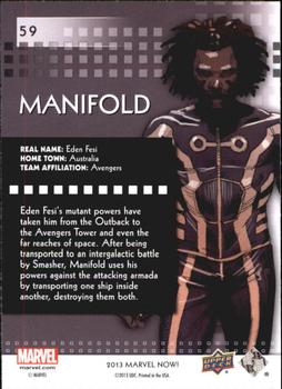 2013 Upper Deck Marvel Now! #59 Manifold Back
