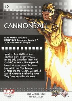 2013 Upper Deck Marvel Now! - Foil #19 Cannonball Back
