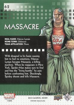 2013 Upper Deck Marvel Now! - Foil #62 Massacre Back