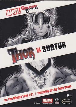 2014 Rittenhouse Marvel Universe - Marvel Greatest Battles Expansion #94 Thor / Surtur Back