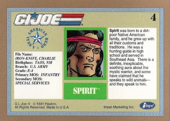 1991 Impel G.I. Joe Gold Border Hall of Fame #4 Spirit Back