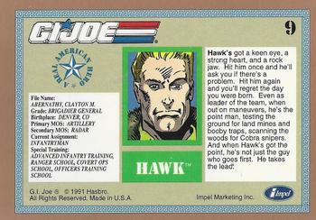 1991 Impel G.I. Joe Gold Border Hall of Fame #9 Hawk Back