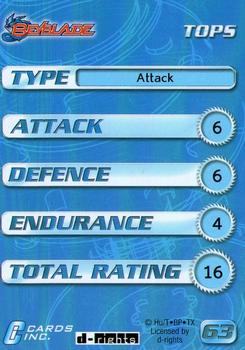 2003 Cards Inc. Beyblade - Foil #63 Roller Attacker - Attack Back
