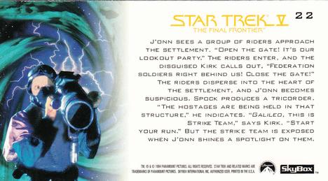1994 SkyBox Star Trek V The Final Frontier Cinema Collection #22 Gate Crashers Back