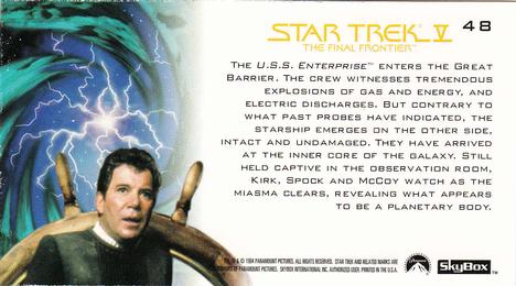 1994 SkyBox Star Trek V The Final Frontier Cinema Collection #48 A Test of Faith Back