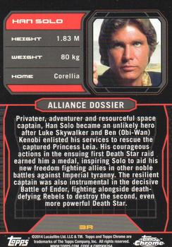 2014 Topps Chrome Star Wars Perspectives #3R Han Solo Back