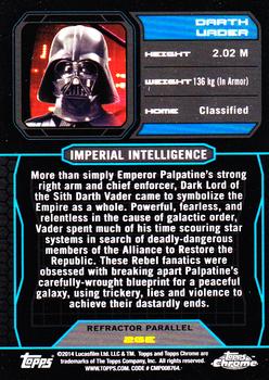 2014 Topps Chrome Star Wars Perspectives - Refractor #26E Darth Vader Back