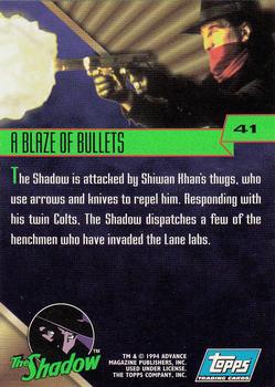 1994 Topps The Shadow #41 A Blaze of Bullets Back