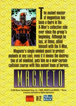 1993 SkyBox X-Men Series 2 - Holithogram Cards #H-2 Magneto Back