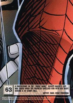 1997 Ultra Spider-Man - Blue Foil #63 Rocket Racer Back