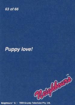 1988 Topps Neighbours Series 1 #63 Puppy love! Back