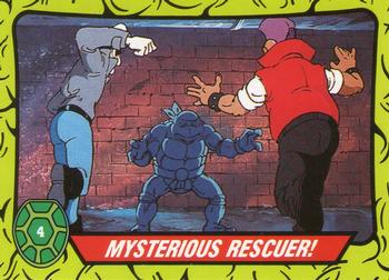 1990 Topps Ireland Ltd Teenage Mutant Hero Turtles #4 Mysterious Rescuer! Front