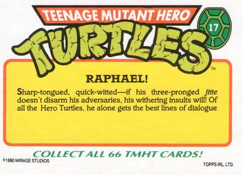 1990 Topps Ireland Ltd Teenage Mutant Hero Turtles #17 Raphael! Back