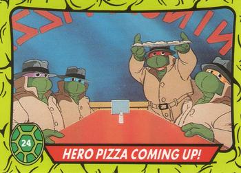 1990 Topps Ireland Ltd Teenage Mutant Hero Turtles #24 Hero Pizza Coming Up! Front