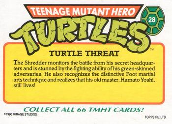 1990 Topps Ireland Ltd Teenage Mutant Hero Turtles #28 Turtle Threat Back