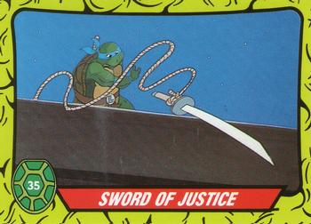 1990 Topps Ireland Ltd Teenage Mutant Hero Turtles #35 Sword of Justice Front