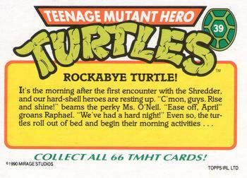 1990 Topps Ireland Ltd Teenage Mutant Hero Turtles #39 Rockabye Turtle! Back
