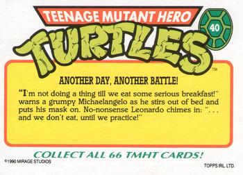 1990 Topps Ireland Ltd Teenage Mutant Hero Turtles #40 Another Day, Another Battle! Back