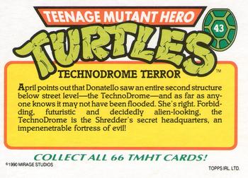 1990 Topps Ireland Ltd Teenage Mutant Hero Turtles #43 Technodrome Terror Back