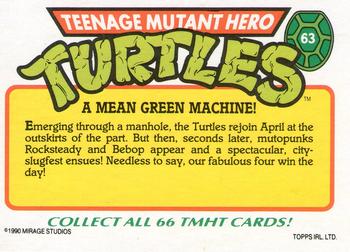 1990 Topps Ireland Ltd Teenage Mutant Hero Turtles #63 A Mean Green Machine! Back