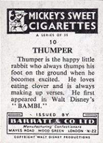 1955 Barratt Walt Disney Characters 1st Series #10 Thumper Back