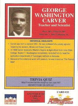 1992 Starline Americana #35 George Washington Carver Back