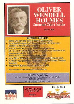 1992 Starline Americana #134 Oliver Wendell Holmes Back