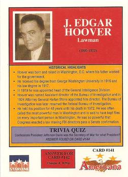 1992 Starline Americana #141 J. Edgar Hoover Back