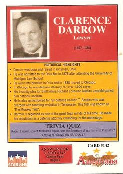 1992 Starline Americana #142 Clarence Darrow Back