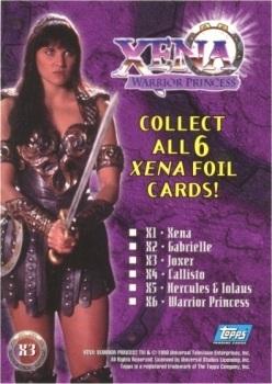 1998 Topps Xena: Warrior Princess - Foil #X3 Joxer Back