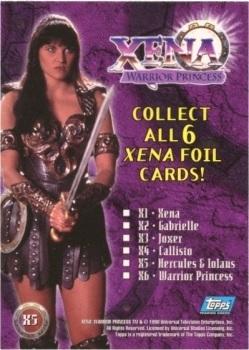 1998 Topps Xena: Warrior Princess - Foil #X5 Hercules and Iolaus Back