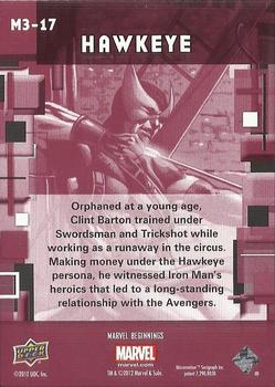 2012 Upper Deck Marvel Beginnings S3 - Prime Micromotion #M3-17 Hawkeye Back