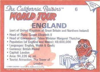 1988 Zoot The California Raisins World Tour #6 England Back